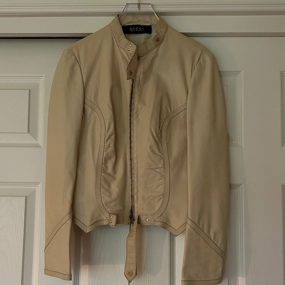 Gucci Women's Beige Leather Jacket